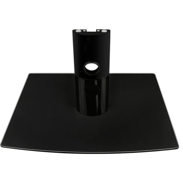 MountIt! Black Tempered Glass TV Shelf Single Floating Component